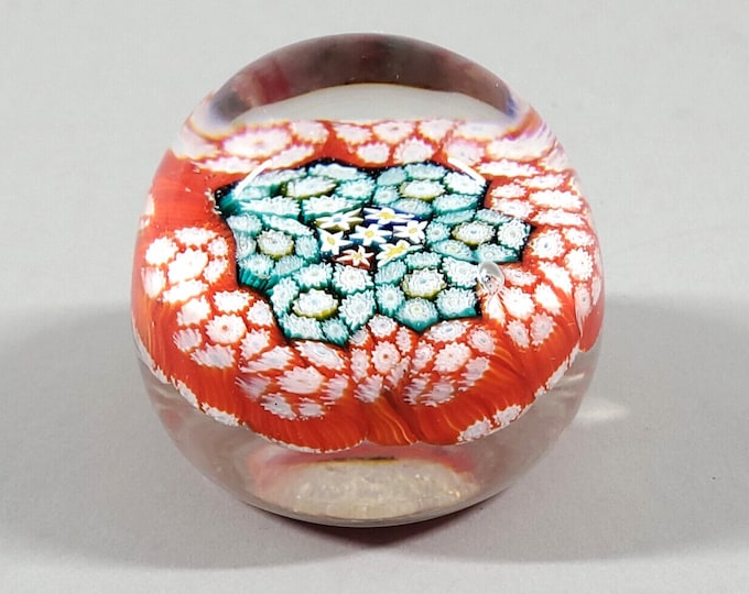 Vintage Murano Italy Millefiori Art Glass Bauble Paperweight Paper Weight
