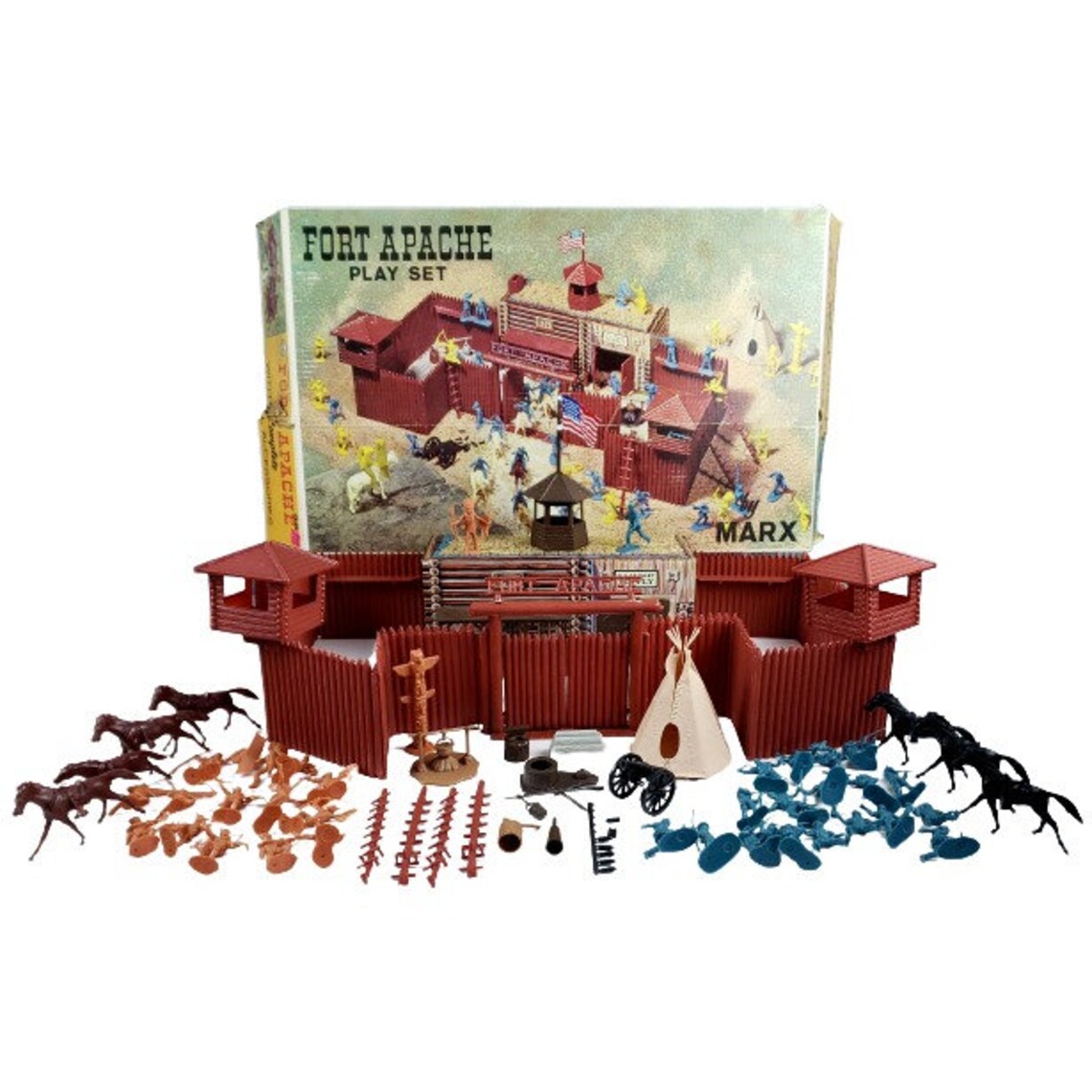Vintage Marx Toys Fort Apache P1570 / 3681 Playset w Etsy