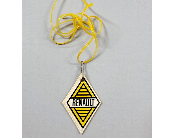 Vintage Renault Auto Car Show Advertising Plastic Pendant Lanyard Necklace