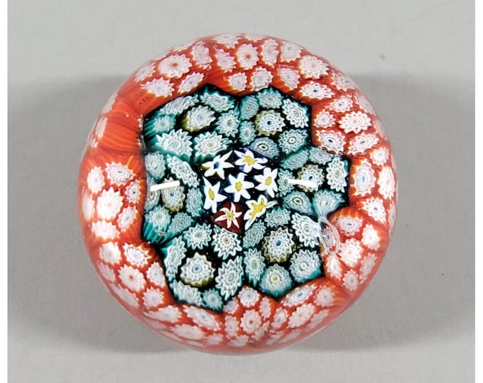 Vintage Murano Italy Millefiori Art Glass Bauble Paperweight Paper Weight
