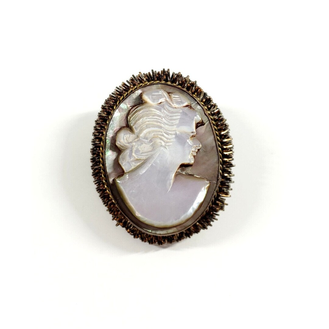 Antique Victorian Abalone Shell Carved Cameo Brooch Pin Pendant - Etsy