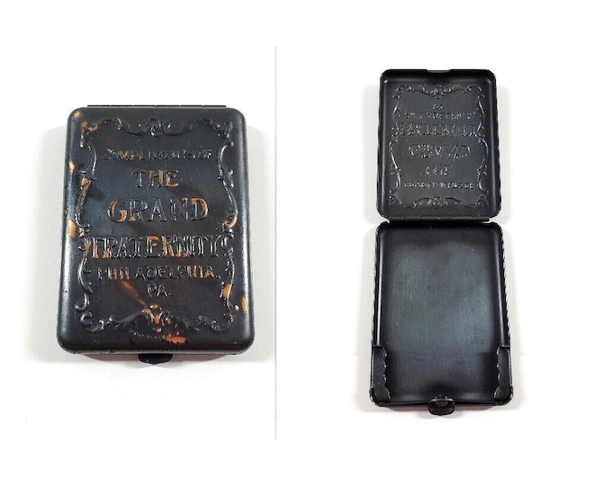 Antique Masonic Grand Fraternity Philadelphia PA Advertising Match Holder Safe