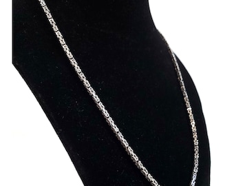 Vintage Sterling Silver Kings Braid Necklace 20" Byzantine 18 grams 925 Marked