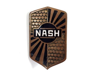 Antique Nash Automobile Radiator Hood Grill Emblem Badge Rubbing Co Attleboro