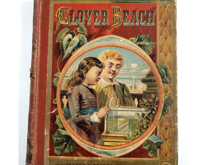 Antique Clover Beach Childrens Hardcover Book 1880 First Edition w History