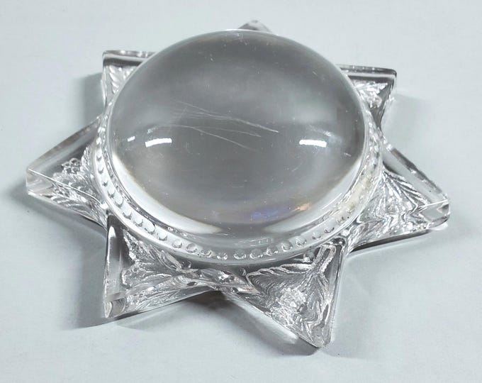 Vintage American Pressed Glass Star Magnifier Original Goofus Glass Paperweight