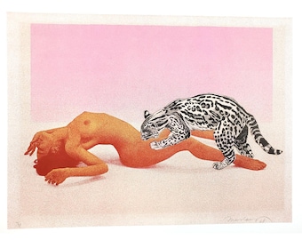 Mel Ramos Ocelot 1969 Original Hand Signed Numbered Lithograph Art Pop Art Print