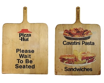 Vintage Original Pizza Hut Peel Restaurant Chef Paddle Display Sign Prop