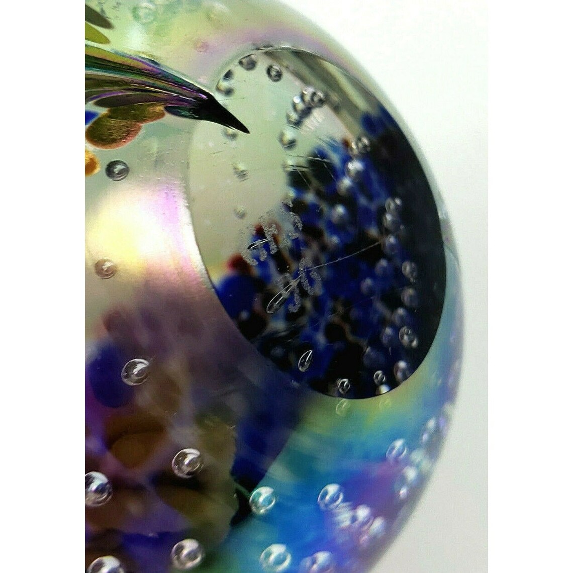 1996 GES Glass Eye Studio Glass 96 Paperweight Signed Gold Etsy