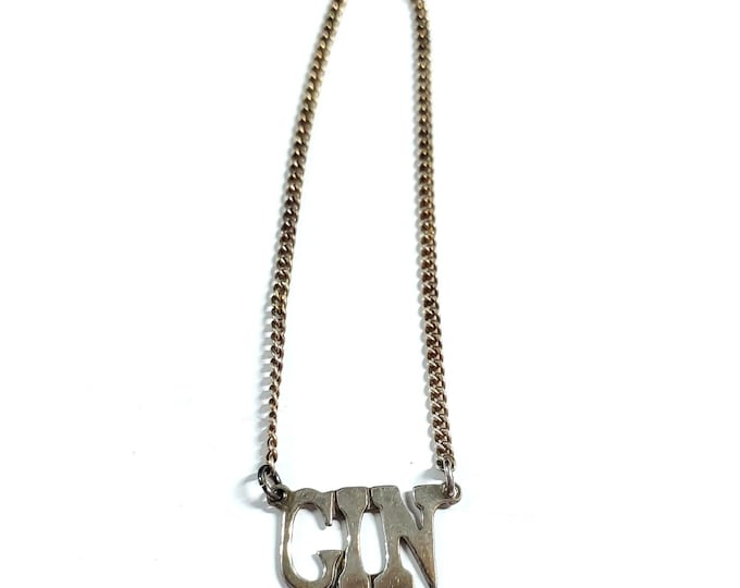 Vintage Sterling Silver Decanter Tag Bar Label GIN Barware RAB Hallmarked