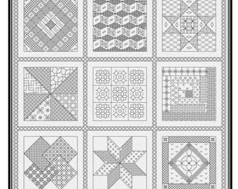 Wzór na kwadraty Blackwork Quilt (PDF)