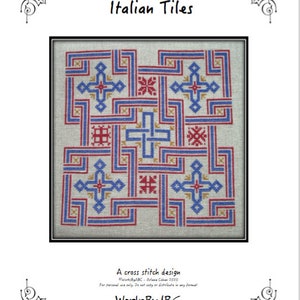 Italian Tiles Cross Stitch pattern paper copy image 2