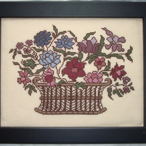 Margaretha&#39;s Flower Basket Cross Stitch Pattern (paper copy)