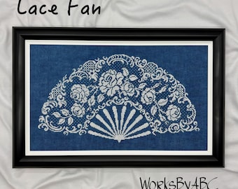 Lace Fan Cross Stitch Pattern (paper copy)