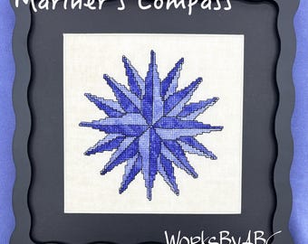 Mariner's Compass Cross Stitch Pattern (paper copy)