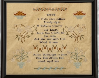Rosena Disery 1820 Sampler Cross Stitch Pattern (pdf)