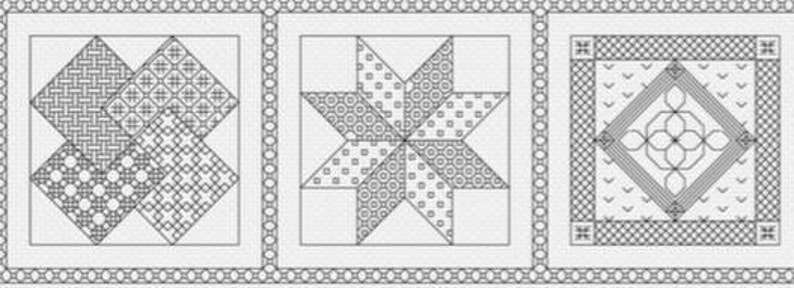 Pattern Blackwork Quilt Squares PDF