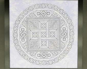Woven Circle in Blackwork Needlework Pattern (paper copy)