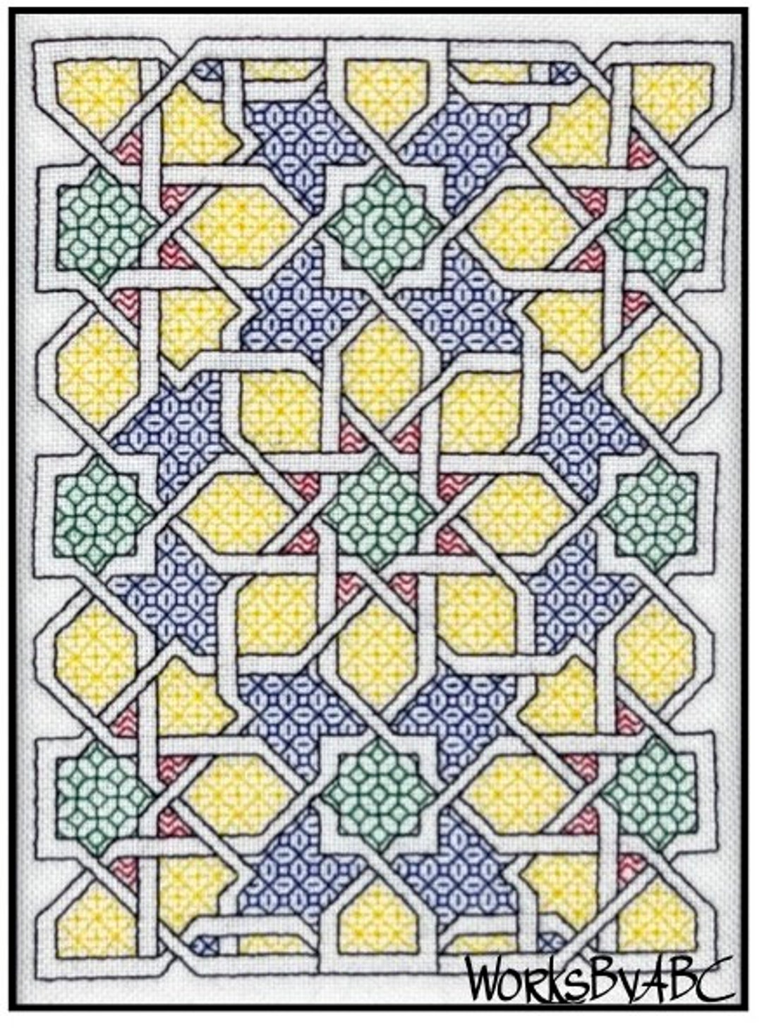 Tile Stitching Pattern Tiles of Seville in Blackwork Stitching Pattern (pdf) - Etsy
