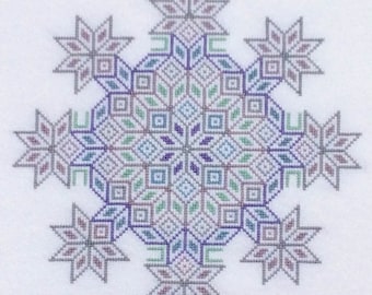 Snowflake cross stitch pattern (paper copy)