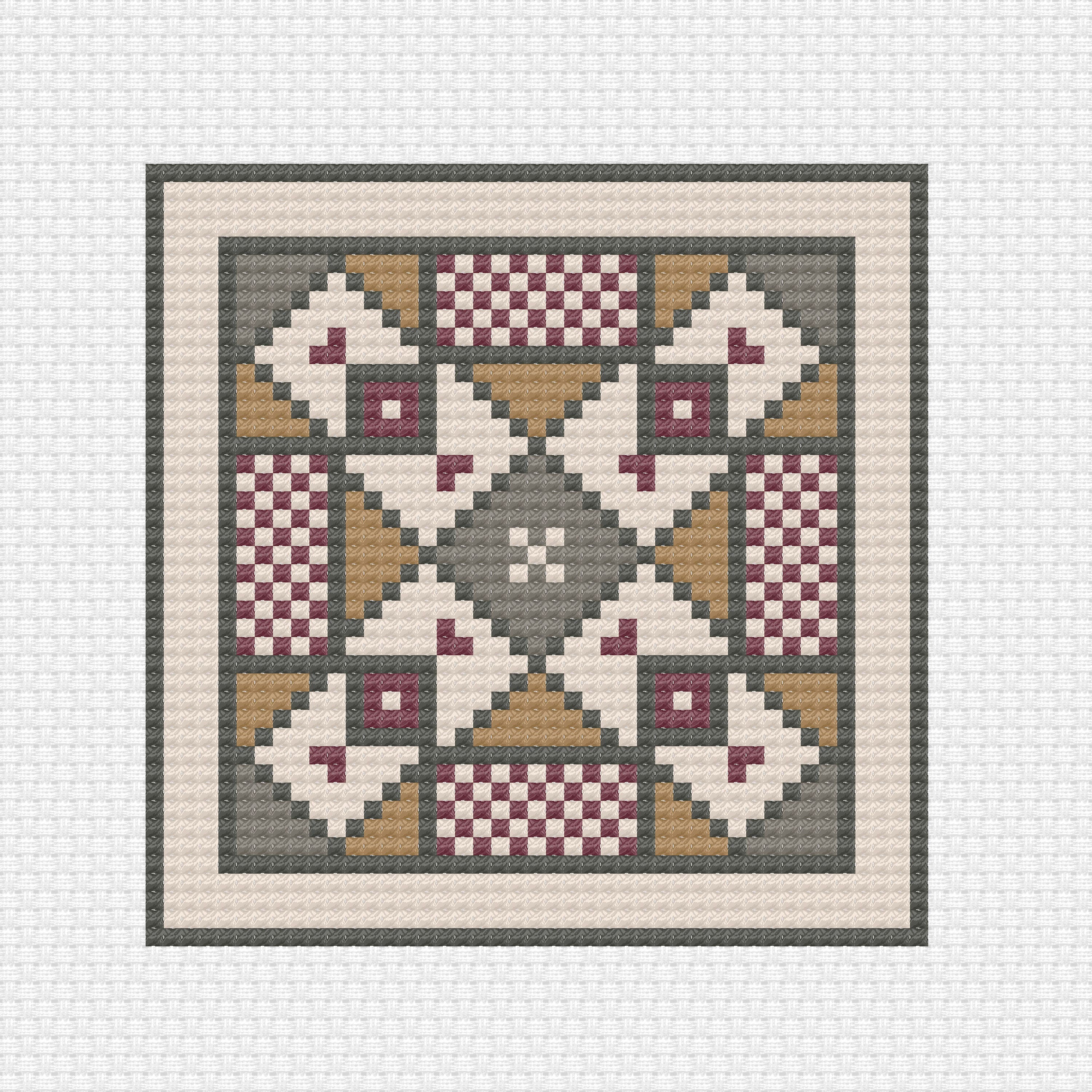 Antioch Mosaic Quilt Block PDF Cross Stitch Pattern Etsy