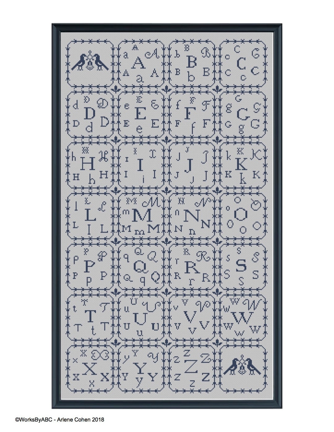 Alphabet Sampler Cross Stitch Pattern Paper Copy - Etsy