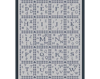 Alphabet Sampler Cross Stitch pattern paper copy