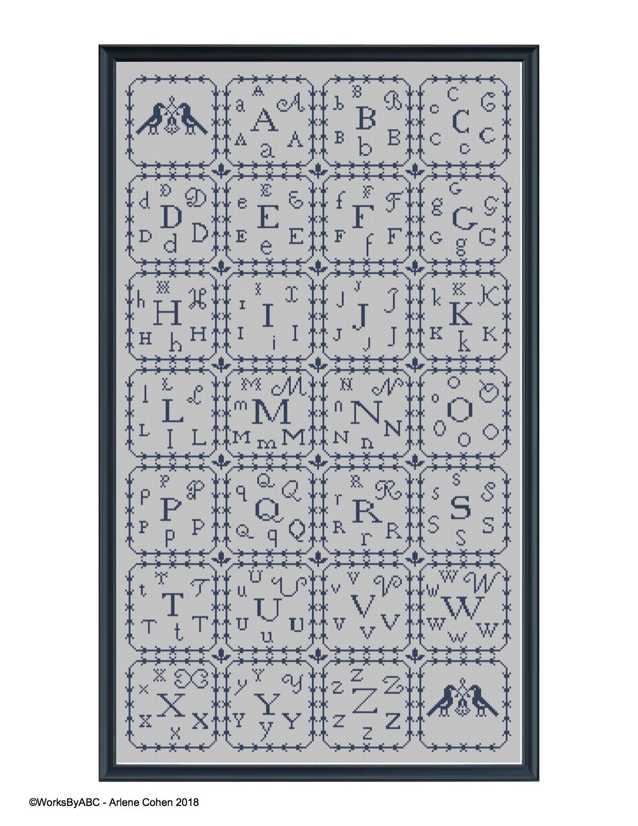 Alphabet Sampler Cross Stitch Pattern Paper Copy - Etsy