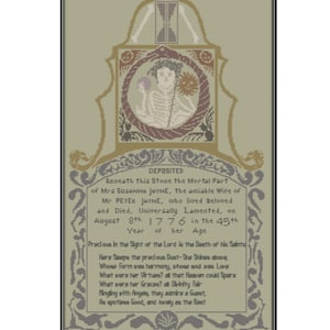 The Death of Susanna Jayne - A Headstone Reproduction (PDF) Cross Stitch Pattern