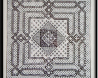 Woven Geometry in Blackwork pattern (paper copy)