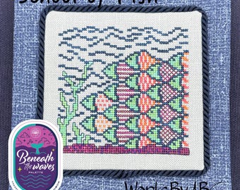 School of Fish Beneath the Waves Cottage Garden Threads Cross Stitch Pattern (paper copy)
