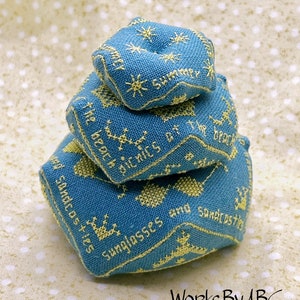 Summer Biscornu Stack Cross Stitch Pattern (PDF)