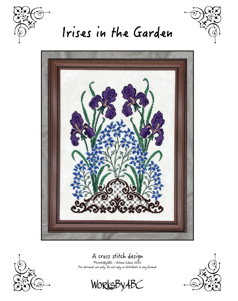 Irises in the Garden Cross Stitch Pattern (pdf) - Etsy