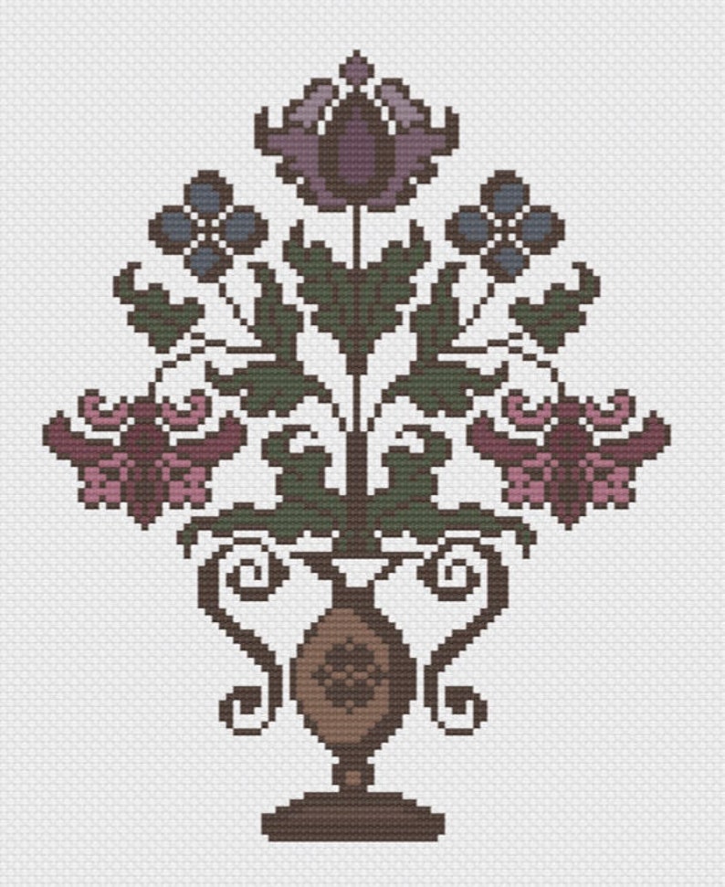 Margaretha's Flower Jug Cross Stitch Pattern Paper Copy Etsy