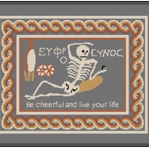 Skeleton Mosaic Cross Stitch pattern (paper copy)