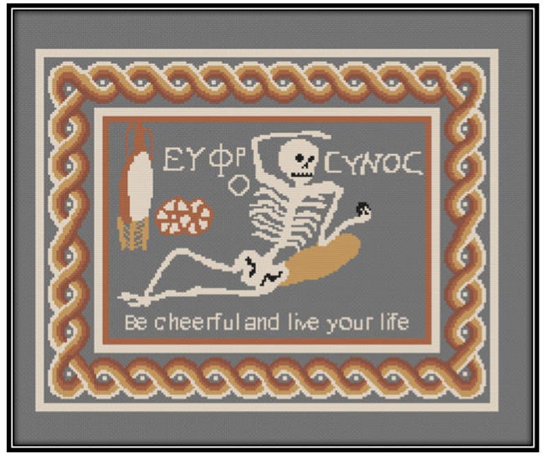 Skeleton Mosaic Cross Stitch Pattern paper Copy Etsy