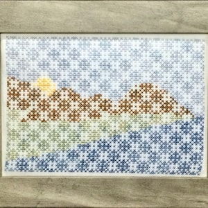 Lake cross stitch pattern paper copy image 1