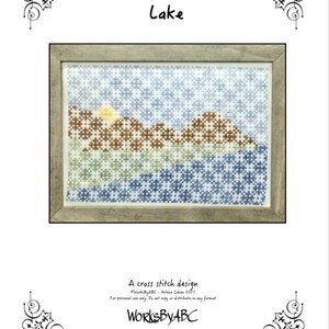 Lake cross stitch pattern paper copy image 2