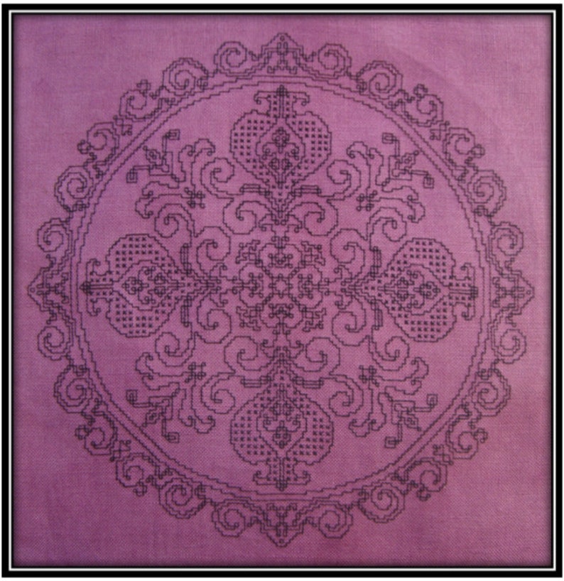 Pomegranate Lace in Blackwork Pattern paper copy image 1