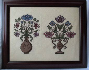 Margaretha's Flower Jug Cross Stitch Pattern paper copy
