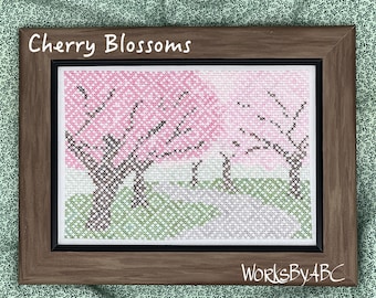 Cherry Blossoms Cross Stitch Pattern (paper copy)