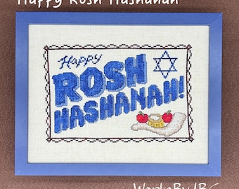 Happy Rosh Hashanah Cross Stitch Pattern (PDF)