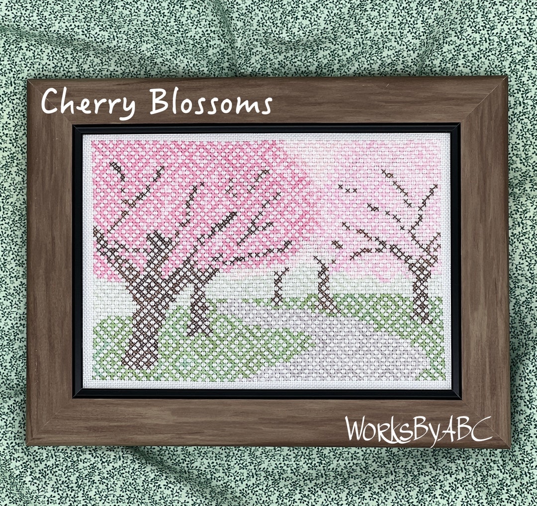 Cherry Blossoms Cross Stitch Pattern PDF - Etsy