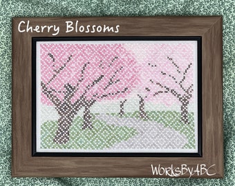 Cherry Blossoms Cross Stitch Pattern PDF