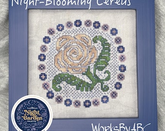 Night-Blooming Cereus Night Garden ThreadworX Collaboration Cross Stitch Pattern (pdf)