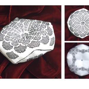 Blackwork Biscornu cross stitch pattern (paper copy)