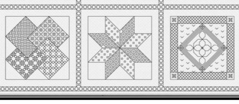 Blackwork Quilt Squares Pattern paper copy