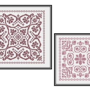 Lady Evelyn&#39;s Filet Lace Cross Stitch Pattern paper copy