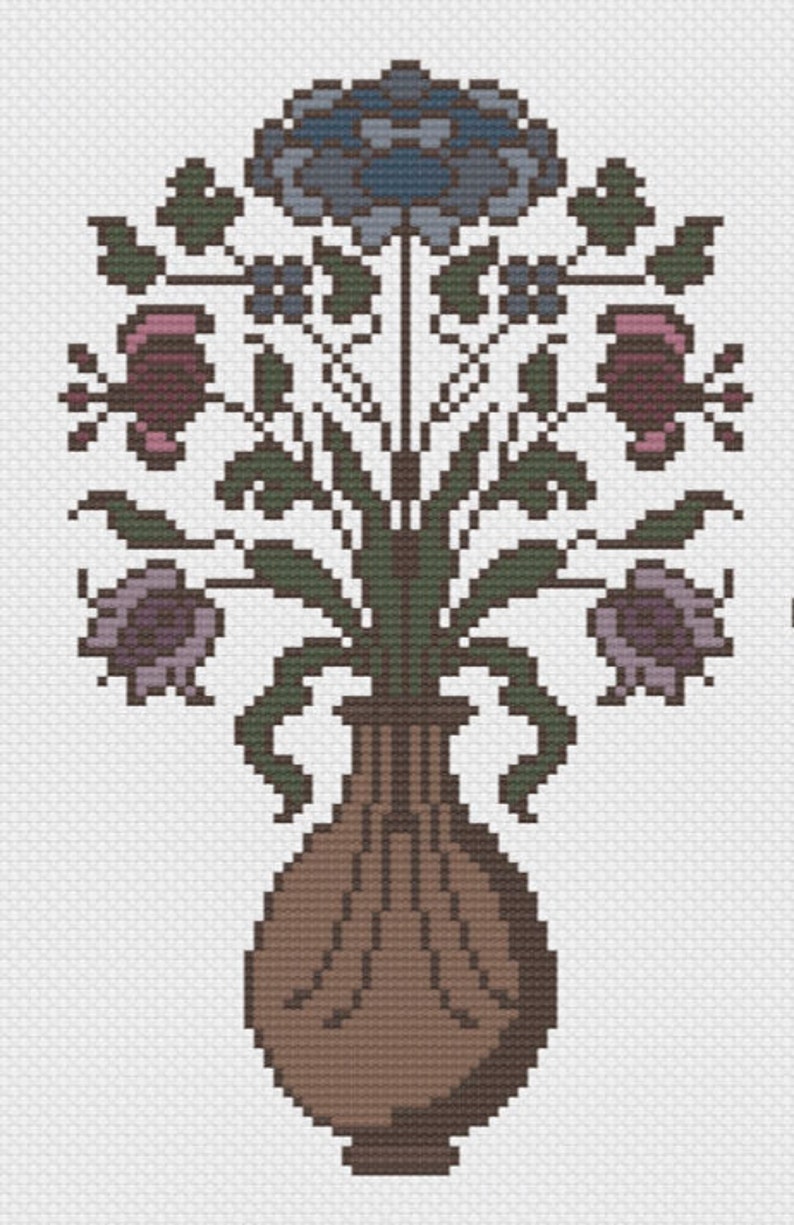 Margaretha's Flower Jug Cross Stitch Pattern Paper Copy Etsy