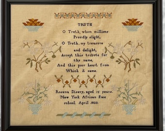 Rosena Disery 1820 Sampler Cross Stitch Pattern (paper copy)